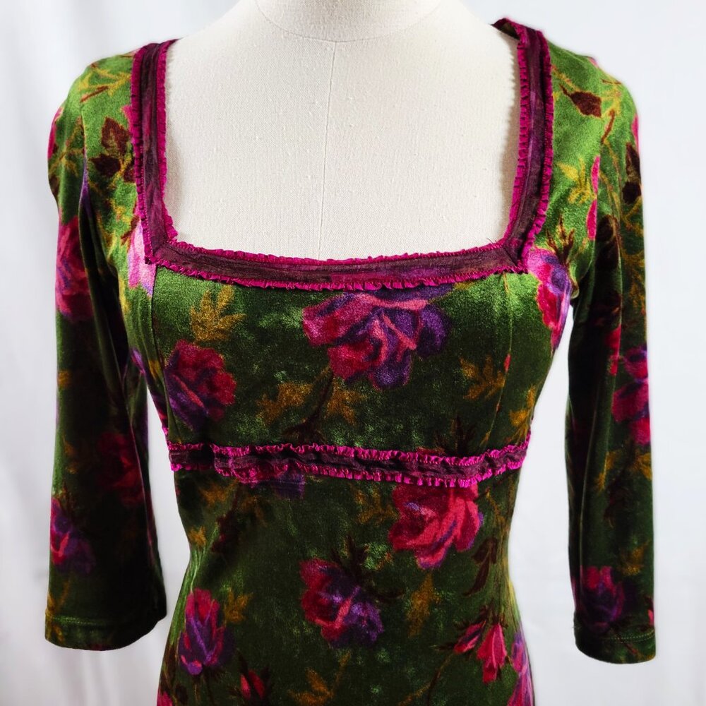 Rare Gilmore Girls Betsey Johnson Green and Purple Dress - Size L - fits like M - Picture 7 of 8
